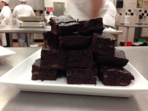 BROWNIES -- replaced half the sugar with agave syrup and maple syrup, replaced half the all purpose flour with wheat flour